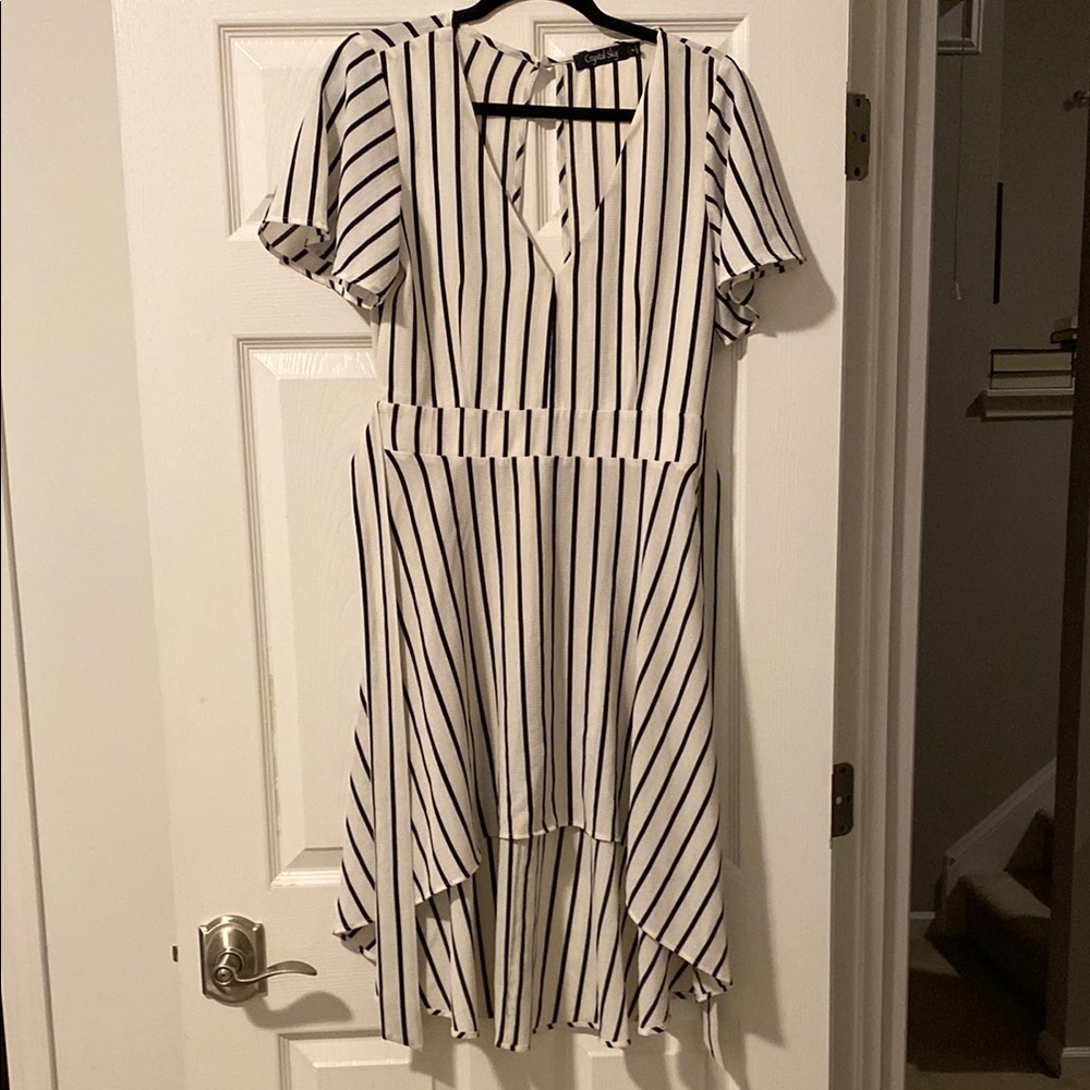 Striped V-Neck Dress